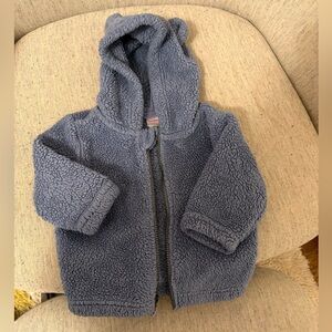 Hanna Andersson baby marshmallow fleece jacket with ears, 6-12 months
